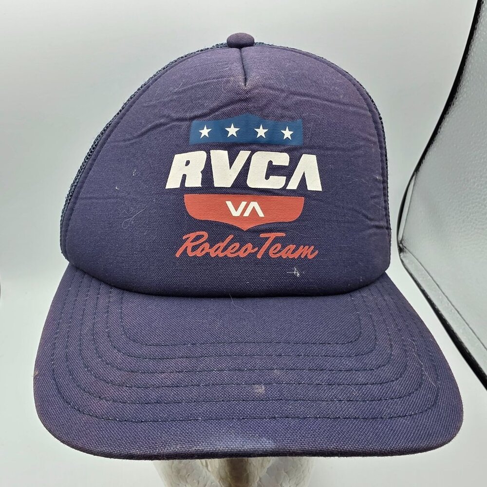 Rvca Rodeo Team Boys Fit Trucker Hat Blue Snapback Adjustable Casual Outdoors